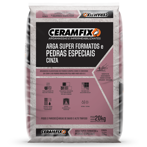 Argamassa Ceramfix Super Formatos e Pedras Especiais Cinza 20kg