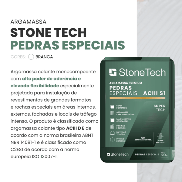 Argamassa S1 Pedras Especiais Stone Tech 20kg - Imagem 3