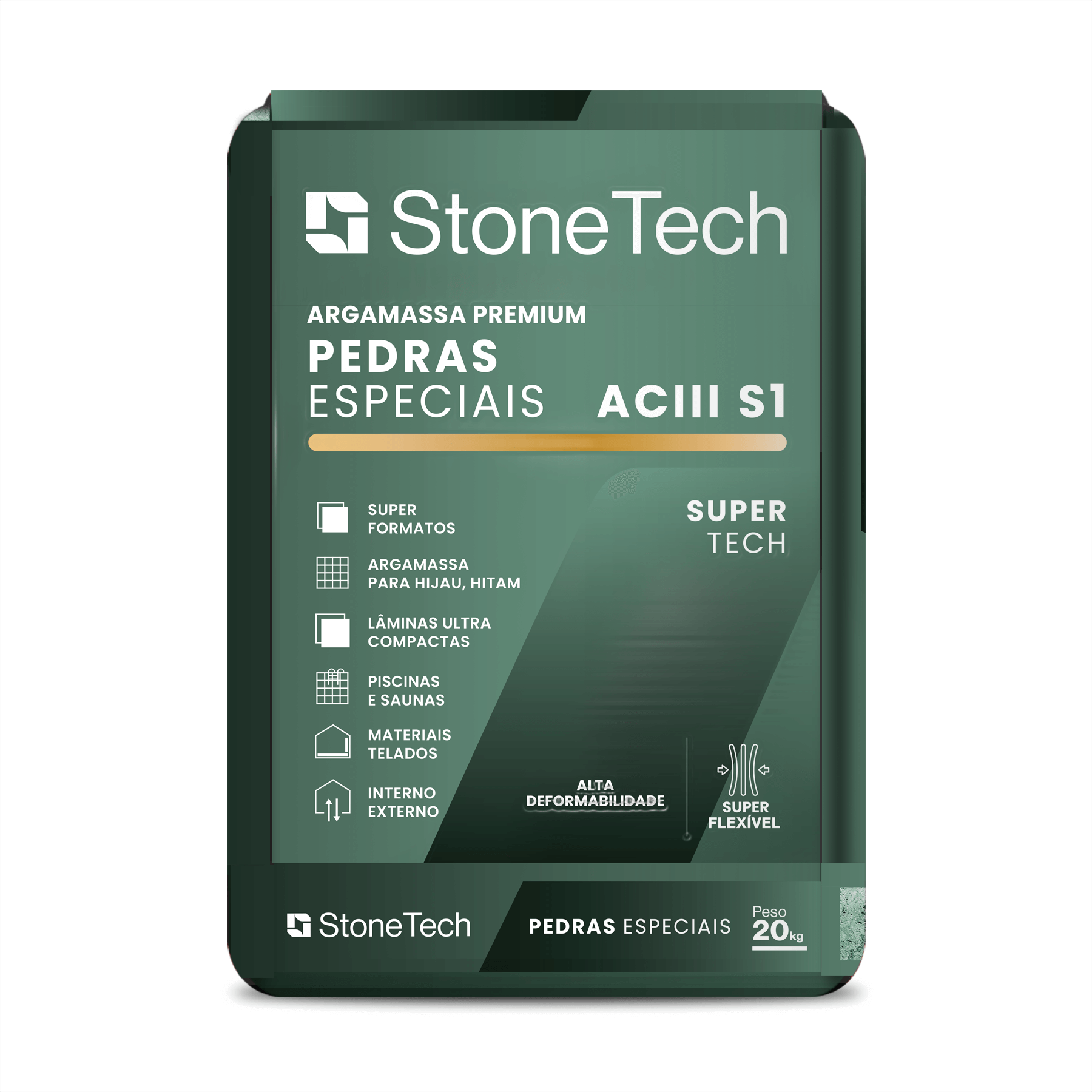 Argamassa S1 Pedras Especiais Super Formatos Stone Tech 20kg