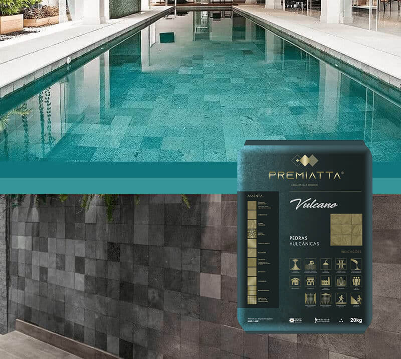Argamassa ideal para assentamento de pedra Hijau em piscinas