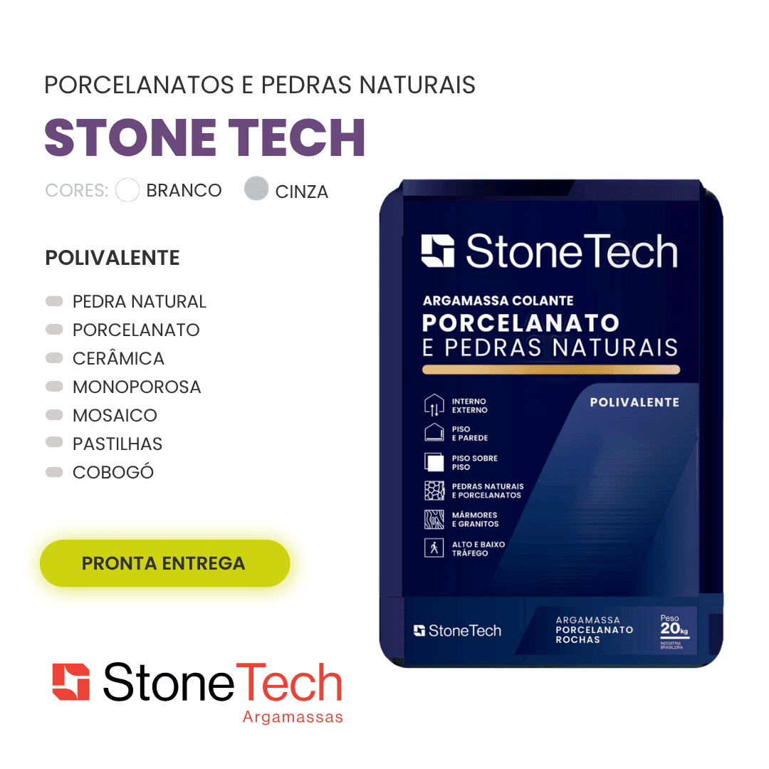 Argamassa Porcelanato Pedras Naturais Polivalente Stone Tech 20kg - Imagem 2