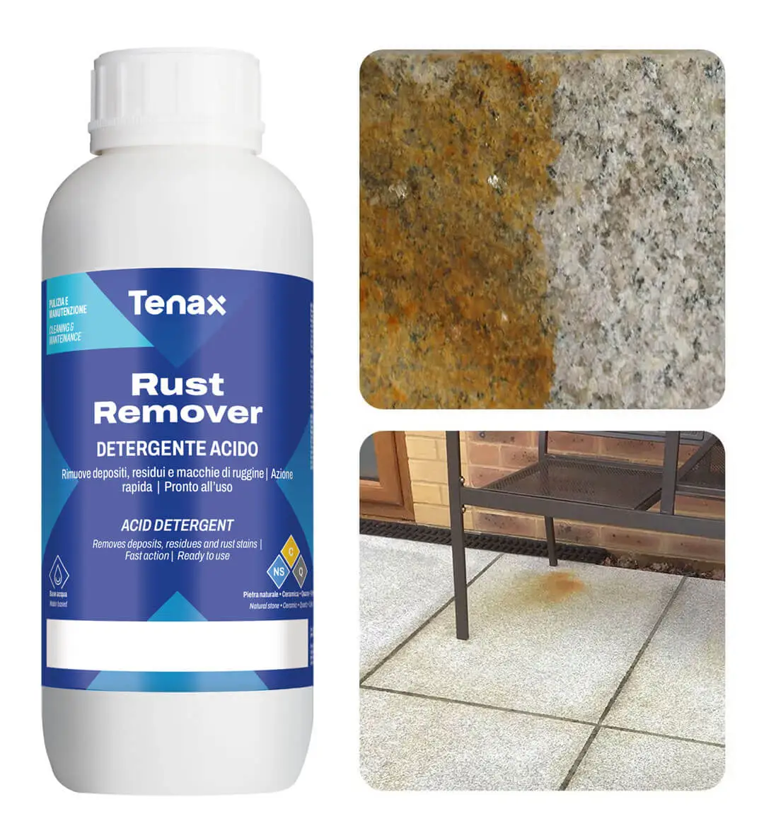 Removedor De Ferrugem Para Pisos Granitos Pedras Naturais Tenax 1 L