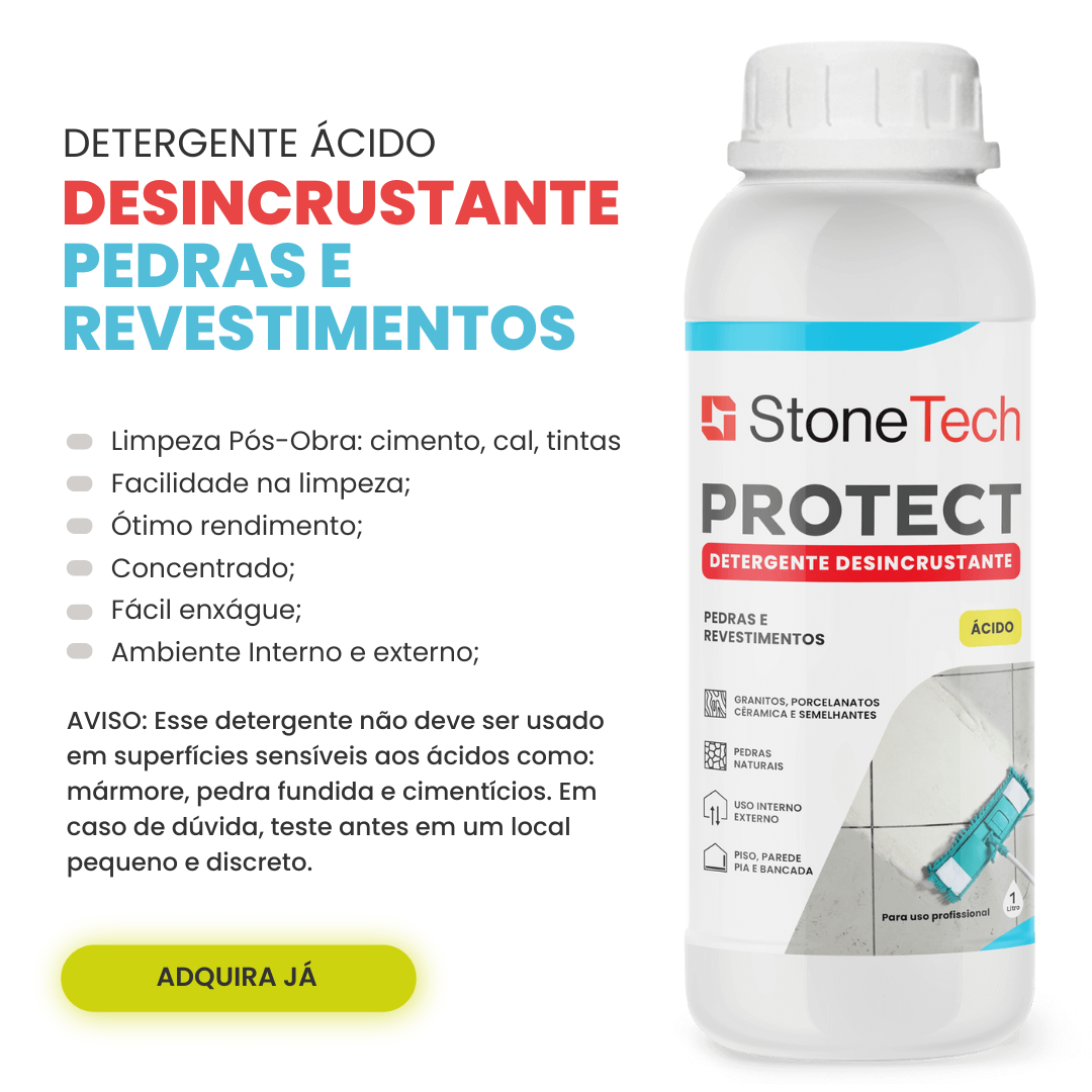 Detergente Pós Obra Ácido Granitos Porcelanato Semelhantes Stone Tech 1 litro - Imagem 2