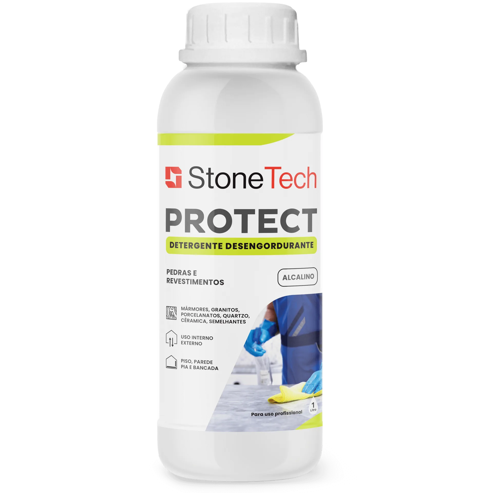 Detergente Limpa Mármore e Granito Desengordurante Stone Tech 1 litro