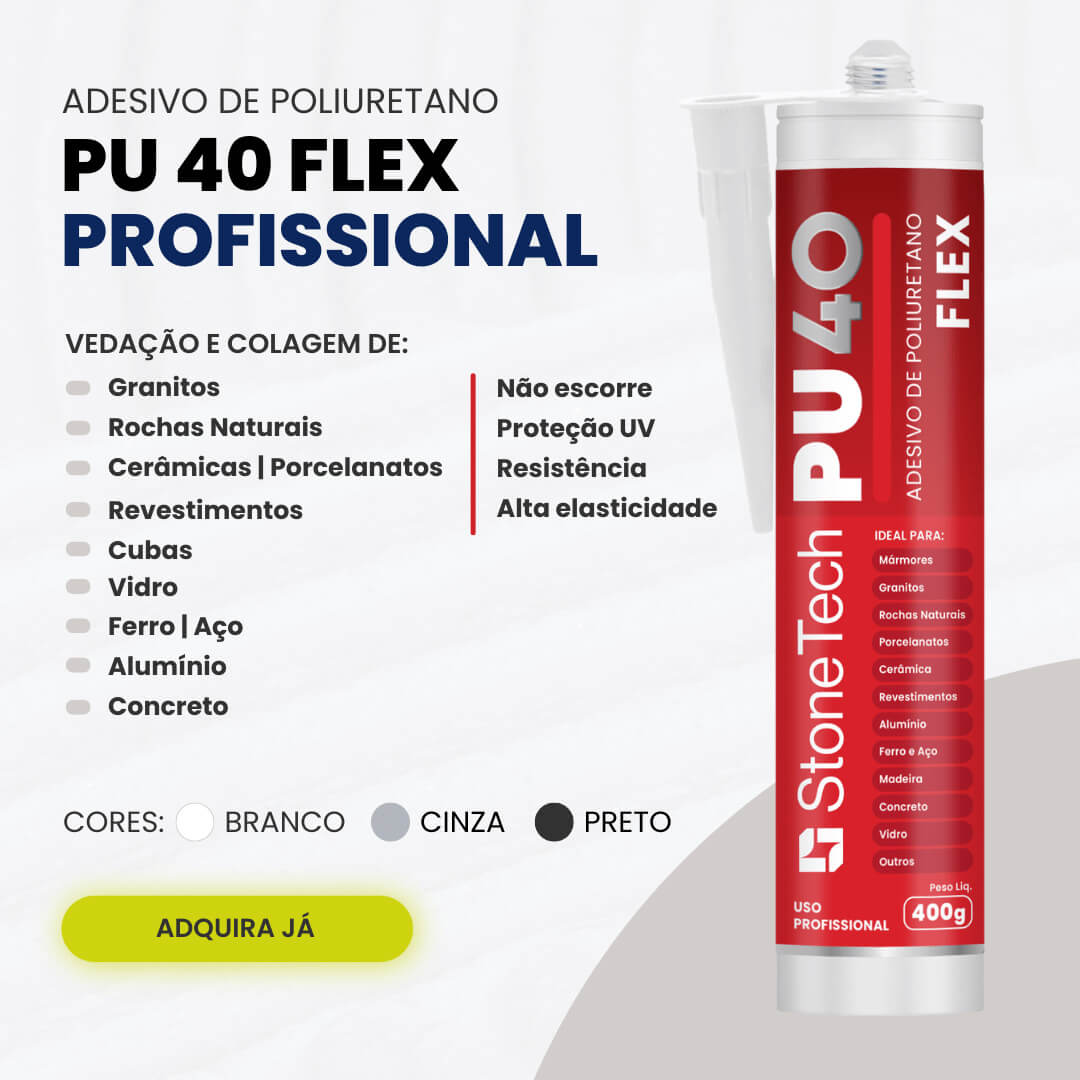 Cola Pu 40 Para Mármore e Granito Flexível | 400g Branco - Imagem 2
