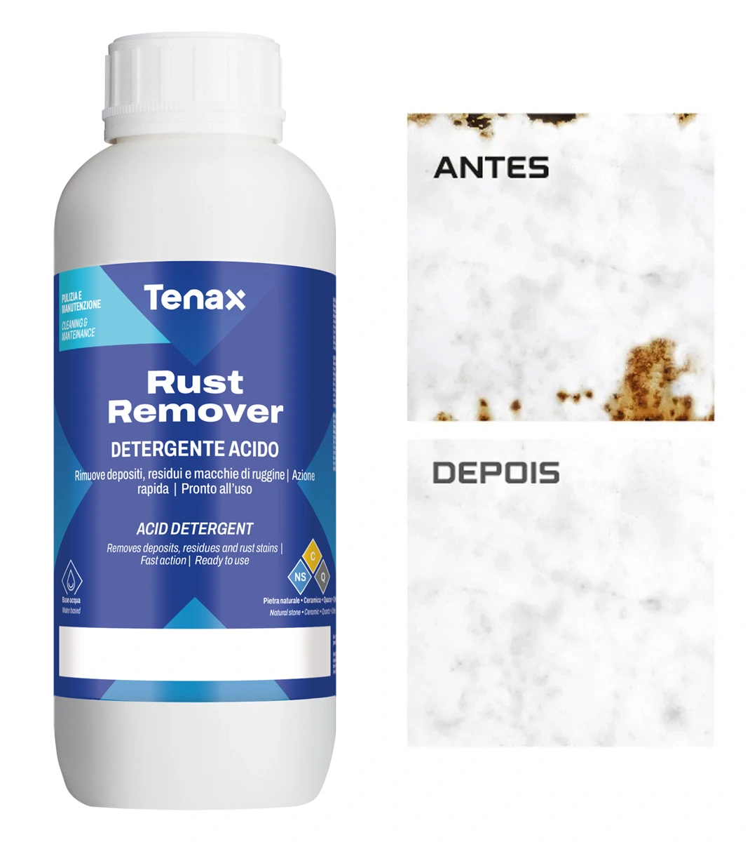 Removedor De Ferrugem Para Pisos Granitos Pedras Naturais Tenax 1 L - Imagem 3