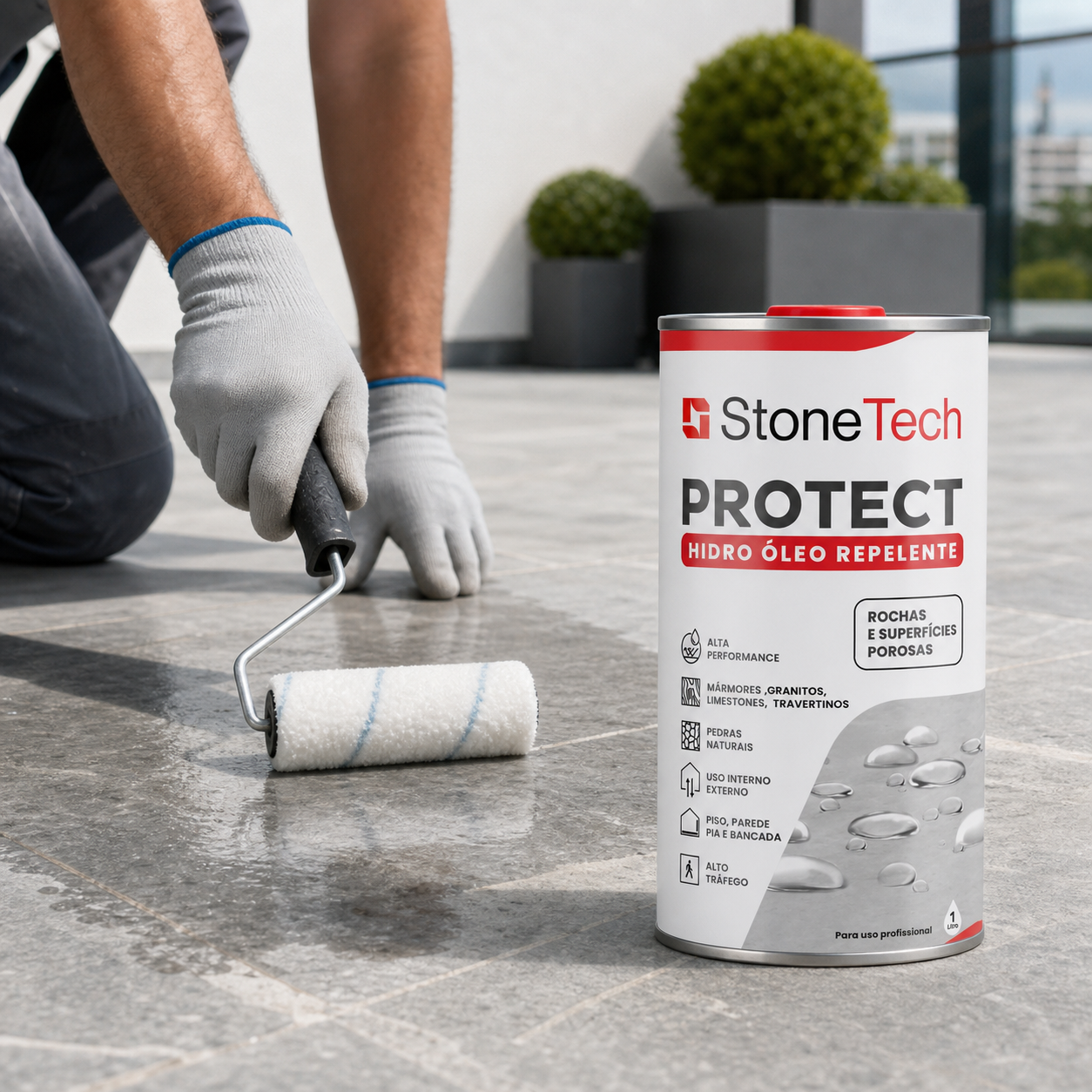 Kit 5 StoneTech Protect 1 L Hidrofugante Mármores Pedras Naturais - Imagem 3
