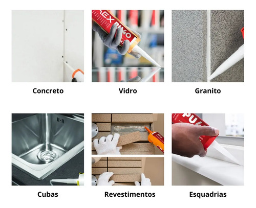 Kit 12 Cola PU 40 Branca Adesivo Selante 400g - Imagem 3