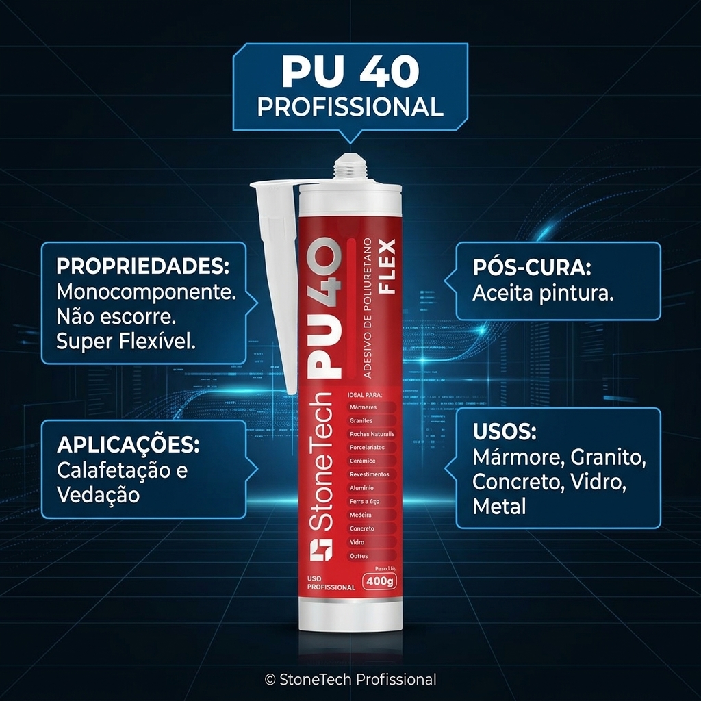 Kit 12 Cola PU 40 Branca Adesivo Selante 400g - Imagem 2